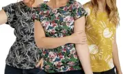 Ex Weird Fish Women's Top Paw Paw T-shirt Organic Jersey Blous Tee Size 8 - 22