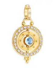 Temple St. Clair 18K Yellow Gold Celestial Blue Moonstone & Diamond Orbit Pendant