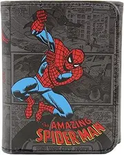 [RGA Leatherworks] Spider-Man in Action Trifold Wallet, Multicolor, Character Print
