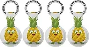 4PCS for Pineapple Air Tag Holder Case Waterproof & Shockproof Anti-Scratch Protective Air Tag Cover with Keychain Ring Silicone Tags Holders for Luggage, Backpack, Keys, Pet