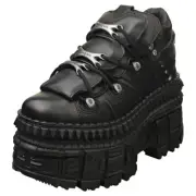 New Rock M-wall106-s9 Unisex Platform Boots in Black