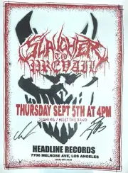 SLAUGHTER TO PREVAIL SIGNED POSTER FLYER ALEX TERRIBLE JACK SIMMONS NUMBERED