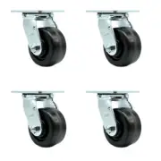 4 Inch Phenolic Swivel Caster Set with Ball Bearing and Swivel Lock SCC