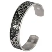 Celtic Tree of Life Viking Norse Yggdrasil Cuff Bracelet 316L Stainless Steel
