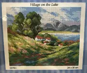 Printed needlepoint tapestry Canvas Orchidea 24x30 cm Village On The Lake 2376
