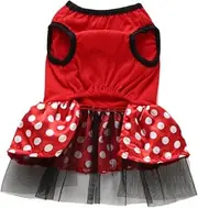 GANAZONO Christmas Dog Dress with Elk Pattern Adorable Pet Skirt for Festive Occasions Holiday Outfit for Dogs Eye Catching Christmas Costume for Parties and Walks