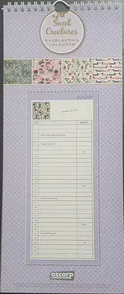 Perpetual Calendar Everlasting Sweet Creature by OzCorp CAL167