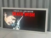 DEATH WISH CHARLES BRONSON SIGN LIGHT UP FLAT HANGING LED LIGHT