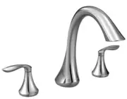 New MOEN Eva 2-Handle Deck-Mount Roman Tub Lever Faucet Trim Kit in Chrome