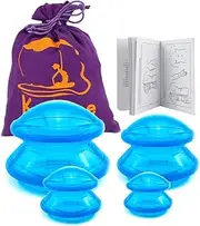 Silicone Cupping Therapy Sets - Professional Massage Suction Cups Vacuum Cupping Jar Cellulite Remover Kit - Joint Back Deep Tissue Muscle Pain Relief Lymp Massager (4pc Blue)