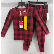 NWT Jaclyn Intimates Pajama Boys 4T Set Sleepwear Red Black Buffalo Plaid