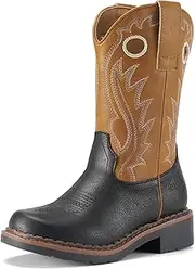 [Rollda] Boys Cowboy Boots Kids Western Boots Square Toe Girls Cowgirl Boots for Toddler/Little Kid/Big Kid