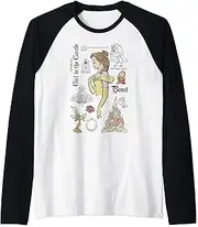 [Disney] Beauty And The Beast Belle Profile Sketch Items Raglan Baseball Tee