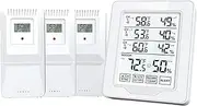 hygrothermograph Indoor Outdoor Thermometer and Humidity Monitor 500ft/150m Range with 3 Remote Sensors and White Backlight Hygrometer Thermometer