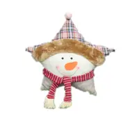 Christmas Festival Star Shaped Snowman Pattern Car Sofa Pillow
