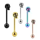 Skull Tongue Stud Alloy Tongue Bar Barbell Piercing Body Piercing Jewelry