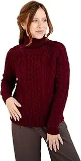 [SAOL] Women's Wool Sweater Irish Cable Knit Jumper Made in Ireland