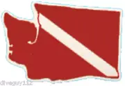 Scuba Dive Bumper Sticker Washington State Dive Flag Decal DS76WA