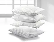 K&A® 100% Cotton Satin Stripe Pillow Protectors 6 Pack - Zippered Pillow Cases 6 Pack - Hypoallergenic - Dust Mite Protection - 250 Thread Count Hotel Quality Pillow Case