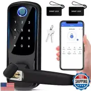 Smart Door Lock with Handle: Keyless Entry Door Lock for Front Door -Fingerpr