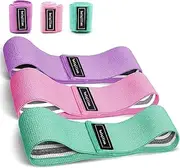 Resistance Bands Non Slip Fitness Elastic Bands Fabric Workout Loop Bands Hip Thigh Straps Strength Squat Band for Girls Women Waist Belly Yoga Body Recovery（3 Pack