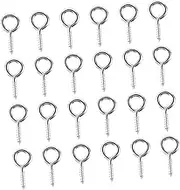 50pcs Horn Nails Hooks Screw Eyes Jewelry Making Eye Self Tapping Screws Kit Sheep Eye Screw Hook Sheep Eye Screw Tool Sheep Eye Screw Accessory Sheep Eye Screws DIY Supply Silver Hohopeti