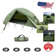 Compact 1-Person Backpacking Tent with Rainfly and Mosquito Net - Army Green