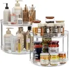 2pcs 2 Tier Lazy Susan Turntable Organizer 9.25'' Rotating Spice Rack Organizer