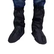 Black Reflective Waterproof Rain Boot Shoe Cover Shoe Guard for Motorcycle Rider