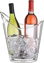 BarCraft Wine Cooler Bucket with Handle, Plastic, Transparent, 4.4 litres (for 2 Bottles)