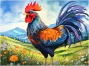Farm Rooster Accent Tile Mural Kitchen Bathroom Wall Backsplash Marble Ceramic
