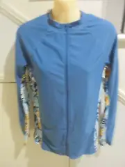 CRANE Performance NWT size M (14) Blue Pattern Front Zip Vest JACKET #