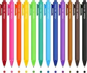 YISAN Colored Gel Pens,Retractable Ink Pens Fine Tip 0.7 mm,Journal Pens Fast Dry 12 Assorted Colors,Smooth Writing for Journaling and Note Taking,Roller Ball Point,71044