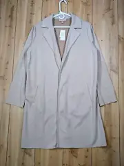 Philosophy Faux Leather Long Coat Size L Open Front Tan NWT Collared