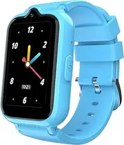 Spodus Kids Smart Watch for Ages 5-12 Boys and Girls with GPS Tracker 4G Call SOS Video Camera Waterproof Touch Screen Alarm Clock Kids Watch for Toddlers Ages 6 7 8 9 10 (Blue)