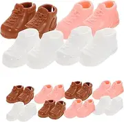 QUMIIRITY 12 Pairs Miniature Doll Shoes Mini High-top Sneakers Tiny Boots for 17cm Dolls /ob11/ymy Dolls Toy House Ornaments 1/12 Scale Scale Dollhouse Accessories Props