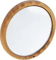 Healeved 1Pc Mini Pocket Makeup Mirror Ancient Style Round Mirror with Lotus Design Portable Cosmetic Mirror for Travel and Daily Use Sandalwood Finish