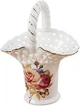 Kitchen Counter Creative Flower Basket Shapes Silverware Holder, Hollow Out Ceramic Utensil Caddy, Decoration Kitchen Cutlery Storage Basket Organizer Organizer(White)