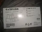 Ikea SKUBB Shoe Closet Organizer Storage Box Dark Grey Folds Flat Pack of 4 NEW