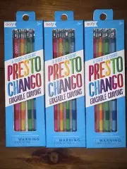 Ooly Presto Chango Erasable Crayons. Set of 6. Eraser top. Alternating colors.