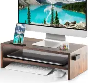 Monitor Stand Riser 16.5 Inch 2 Tier Computer Monitor Stand Printer Shelf Sta...