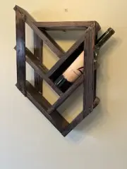 Wall Mounted Wine Rack Wooden, stained Wine Rack, Wood Wine Bottle Holder -