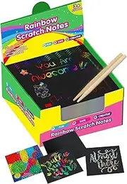 Black Scratch Paper - Black Scratch Off Paper | Drawing Board for Girls Boys Ages 3+, Arts and Crafts for Birthday Halloween Christmas Party Games