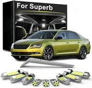 LED Interior Light Bulb Kit, For Skoda Superb 1 2 3 MK1 MK2 MK3 Sedan Estate 2001-2011 2012 2013 2014 2015 2016 2017 2018