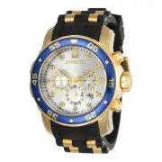 Invicta Men's Watch Pro Diver Scuba Chronograph Silver Dial Rubber Strap 17880