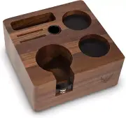 54Mm Espresso Tamping Station V3 Walnut Portafilter Holder Espresso Organizer fo