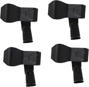 UPKOCH 4Pcs Plastic Microphone Clips Mic Stand Holders Durable Lightweight Black Clips for Easy Installation Compatible with Various Microphone Stands for Live Streaming and Recording