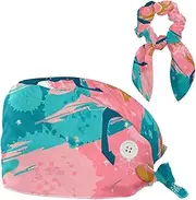 [YTYVAGT] Scrub Caps Women,Scrub Hats Suitable for Women,Christmas Geometric Colorful Deer