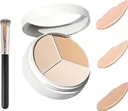 Tricolor Concealer, 2025 Tri Color Face Concealer Highlight Contour Palette Tri Color Pot, for Dark Circles, Spots, Tear Troughs and Contour Pots (color, 1pcs)