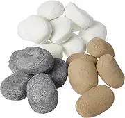 ! 20 Mixed Gas fire Ceramic Pebbles Replacements/Bio Fuels/Ceramic (Mixed/White/Beige/Grey) IN COALS 4 YOU PACKING